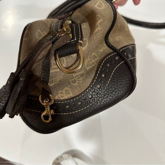 Vintage Dooney & Bourke Canvas Leather Satchel Shoulder Bag - Picture 8 of 16